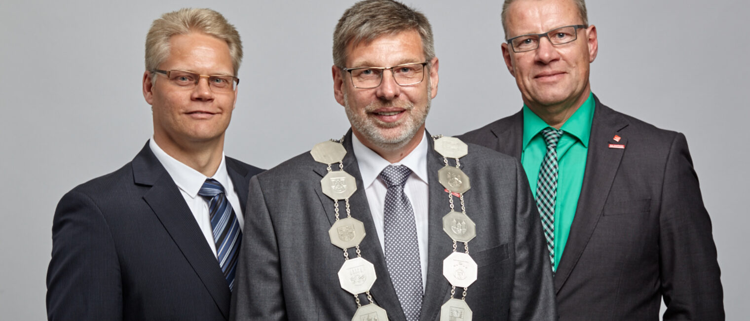 Verjüngtes Ehrenamt sorgt für frischen Wind: v.li.n.re. Vizepräsident Arbeitgeber Thorsten Ußkurat (45), Präsident Delfino Roman (55) und Vizepräsident Arbeitnehmer Hartmut Kahmann (55).
